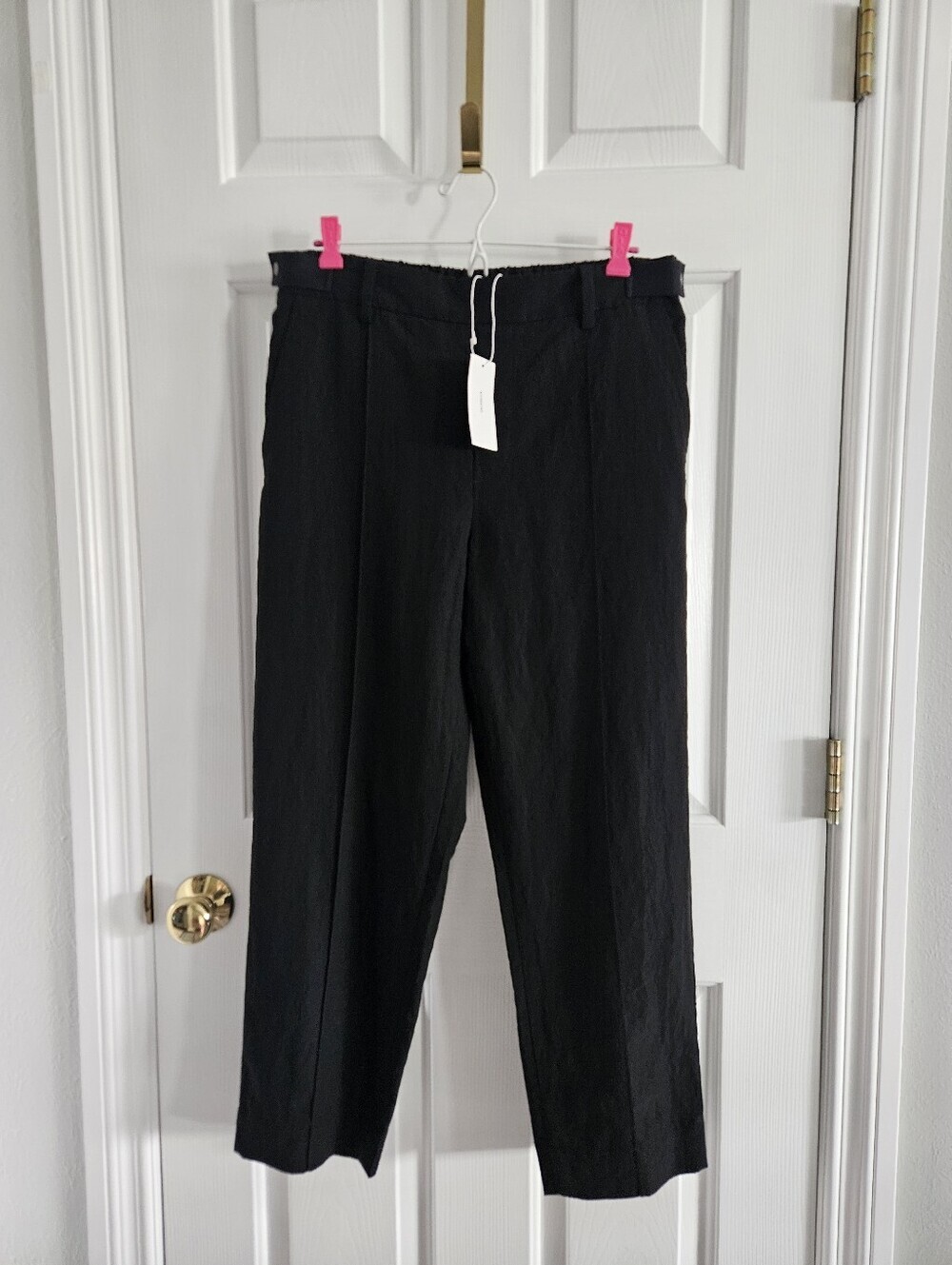 NWT Vince Utility Tab Detail Pull On Pants/Trousers- Black